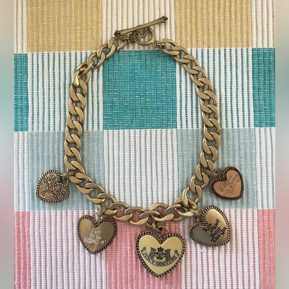 Y2K Juicy Couture Charm Chain Choker Necklace